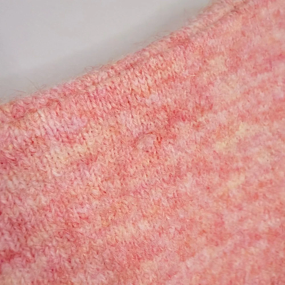 TOPSHOP ASOS Pink Marl V Neck Sunrise Sleeveless Knit Sweater Vest Oversized L‎